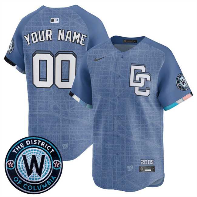 Men's Washington Nationals ACTIVE PLAYER Custom Blue 2025 City Connect Limited Stitched Baseball Jersey,We sell and wholesale Men's Washington Nationals ACTIVE PLAYER Custom Blue 2025 City Connect Limited Stitched Baseball Jersey on line form chian!